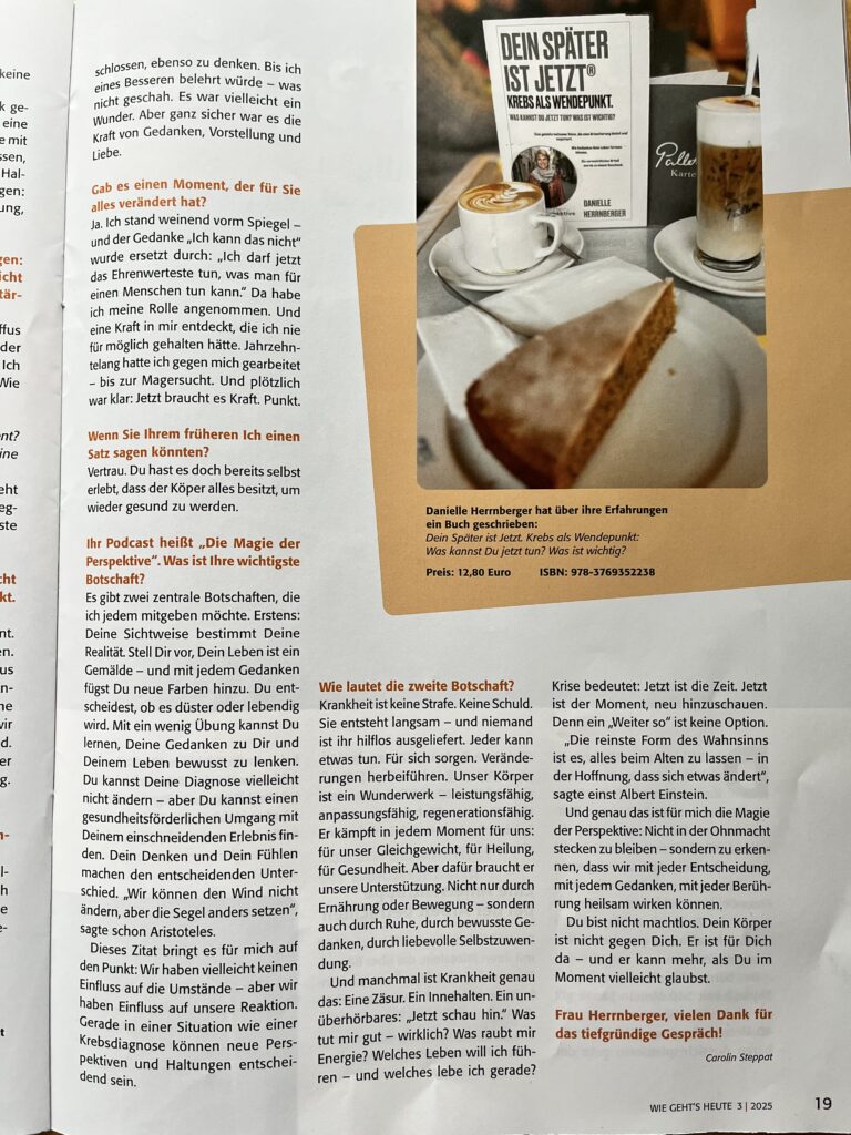 Zeitungsartikel in WIE GEHT`S HEUTE Seite 3